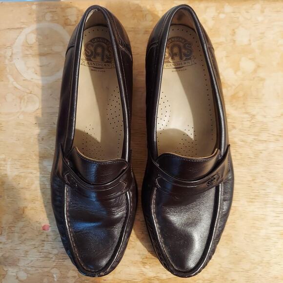 SAS Ace Men's US 9.5 Brown Leather Dress Loafer Casual Slip On Shoes - Picture 7 of 9